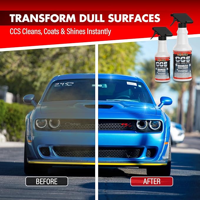 CCS Multi Surface Cleaner - Bug Remover for Motorcycles, Cars, Trucks, RVs, Boats - Polymer Chain Clear Coat Ceramic Alternative - Top Coat Shine and Protection Technology (CCS Starter Pack)