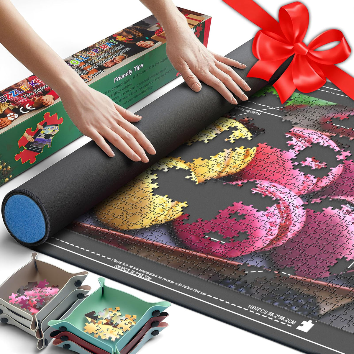 Napzy Jigsaw Puzzle Mat Roll Up Set 1500 Rubber Base Board - Image 1