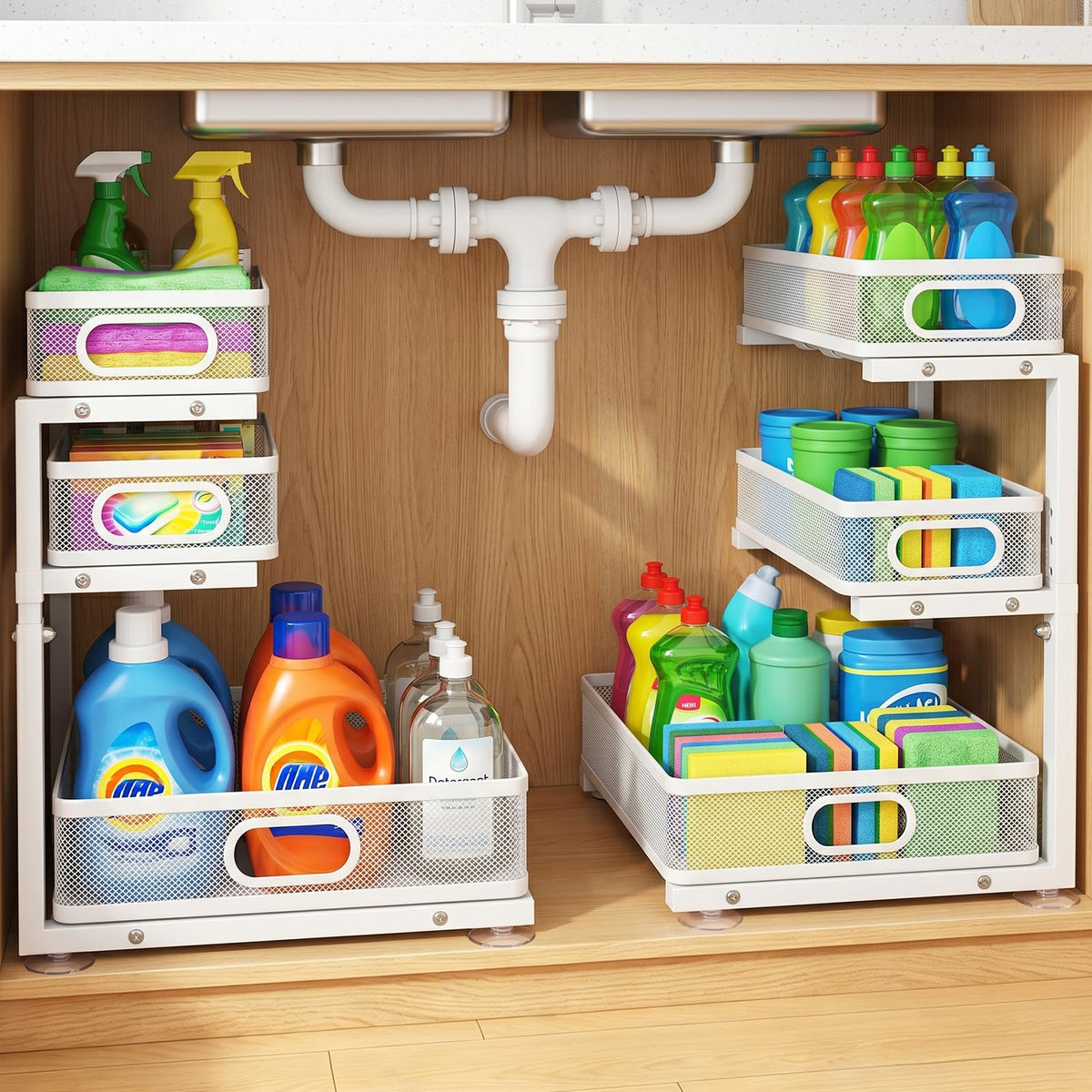 Under Sink Organizer, 3 Tier Pull Out Cabinet Organizer - Image 1