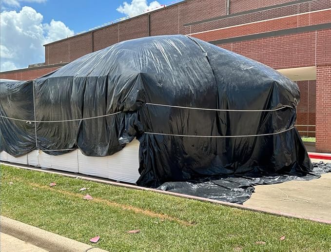 Plastic Sheeting Roll 4 MIL (20x100) Black for Painting, Plastic Tarp, Plastic Mulch, Weed Barrier, Concrete Moisture, Vapor Barrier, Construction Film, Lumber Tarp, Ground Cover