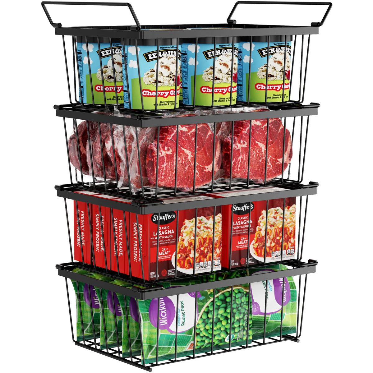 Freezer Organizer Bins - Storage Baskets for 5 Cu.Ft, 4 Pack - Image 1