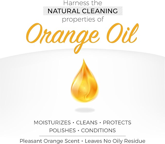 Touch Of Oranges Wood Cleaner & Polish Spray Real Orange Oil Luster Finish, Clean Kitchen Cabinets, Hardwood Floor and All Wood, Restorer, Conditioner - (1 Gallon)