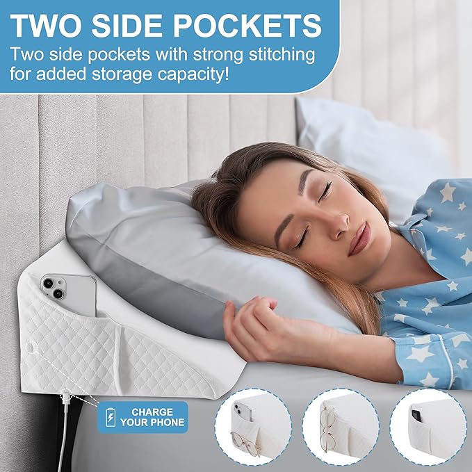HABUTWAY Twin Size Bed Wedge Pillow for Headboard, Bed Gap Filler(0-8"), Memory Foam Mattress Wedge Pillow Triangle Bloster for Sleeping, Close The Gap Between Headboard and Mattress Space Filler