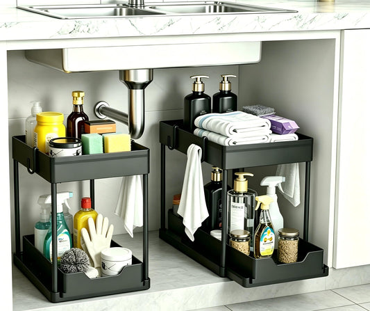 DEKAVA Under Sink Organizer 2 Pack, Bathroom Cabinet | Home Organizati - Image 1