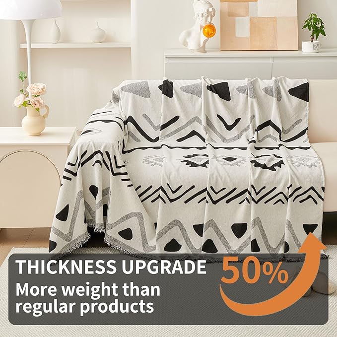 HAOMAIJIA Non Slip Couch Cover Sofa Covers for 3 Cushion Couch Washable sectional Couch Covers for Dogs pet Furniture Protector Couch Cover Blanket for Living Room (My-Black, 91"x134")