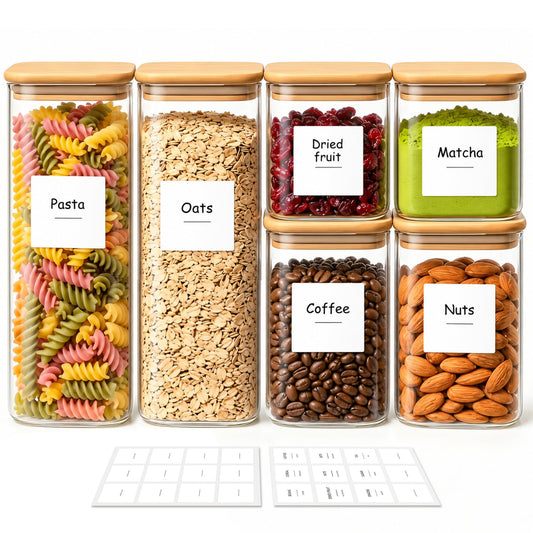 Glass Pantry Storage Containers with Lids 0.6/1.2/1.9 Qt 6 Pack - Image 1
