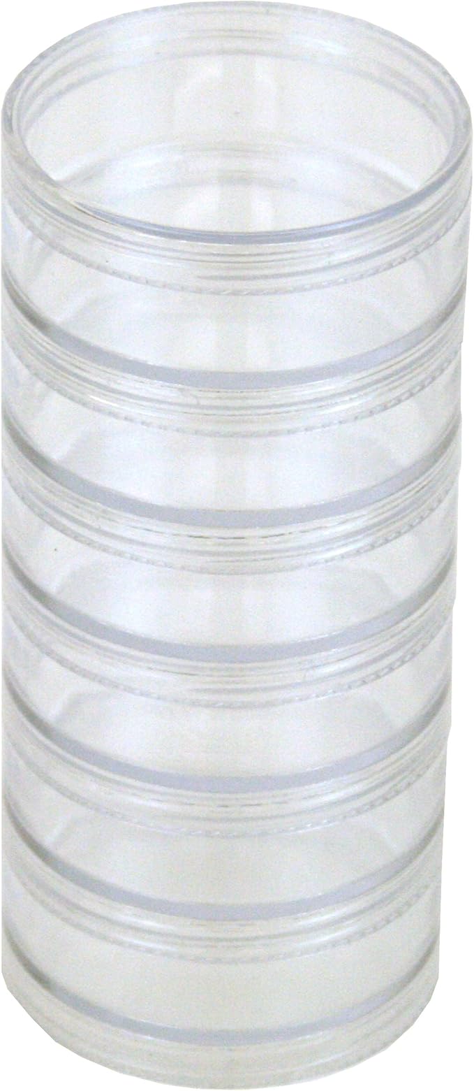 Paylak CNTB111-6 Storage Stackable Containers 6 for Beads Crafts 2.75" Round