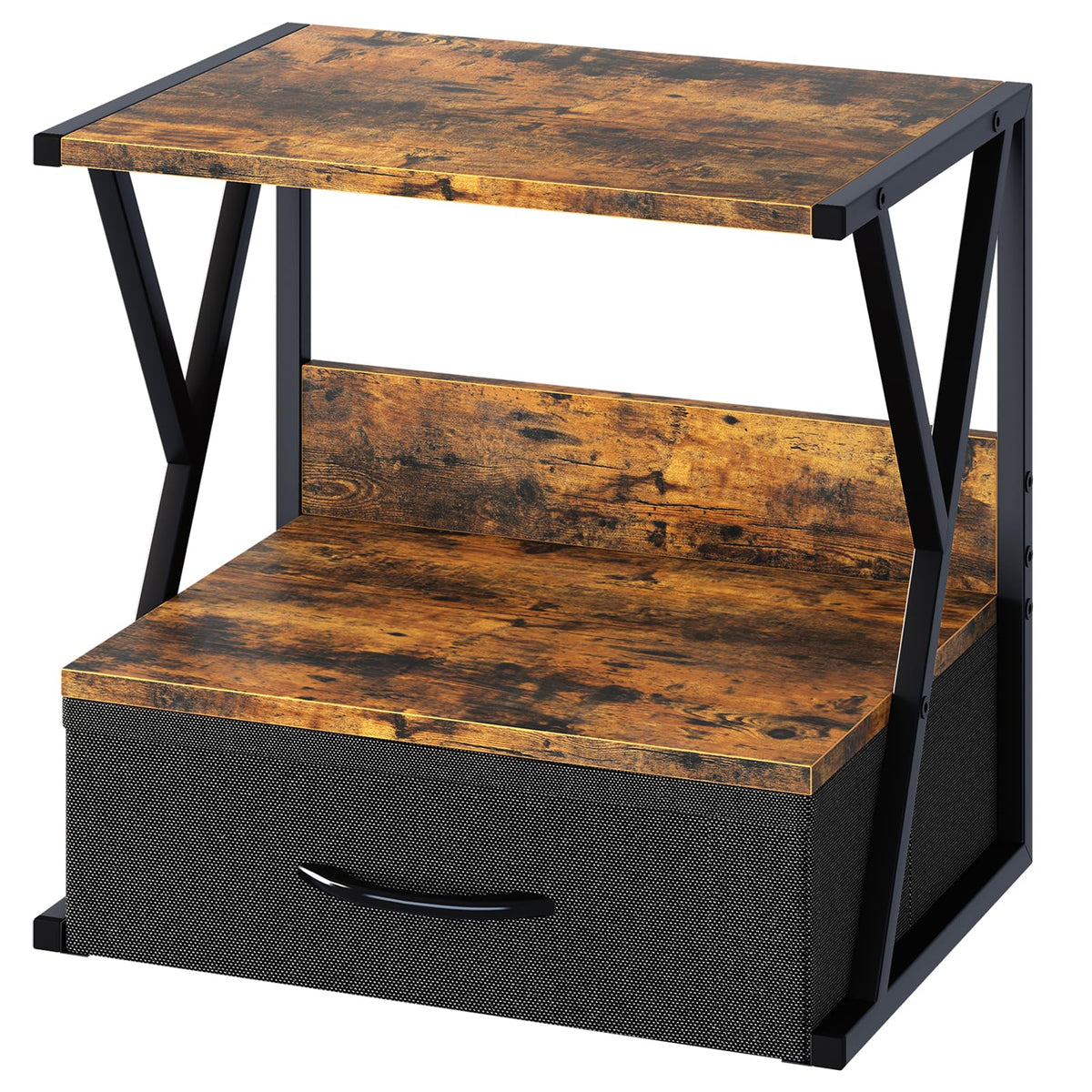 aboxoo Printer Stand for Desk with Storage Drawer, 2 Tier - Image 1