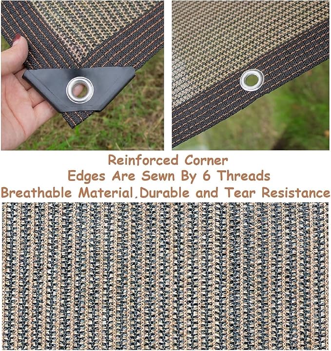 Fence Privacy Screen Balcony Sun Shade Cloth 3'3"x13' 80% Shade Fabric Outdoor Patio Screens Mesh Panels Apartments Railing Cover UV Protection for Backyard Garden Porch Deck
