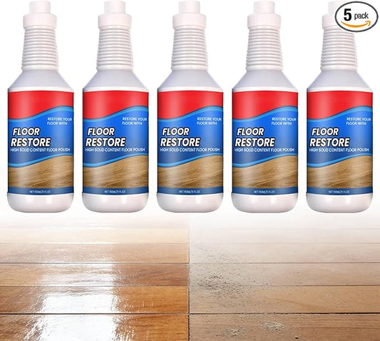 Floor Restore for Wood Floors: Floor Clean Restorer & Polish for Tile, Shine Wood, Laminate, Vinyl, Bamboo - Quick-Drying Flooring Protection Agent (5, 150 ml)