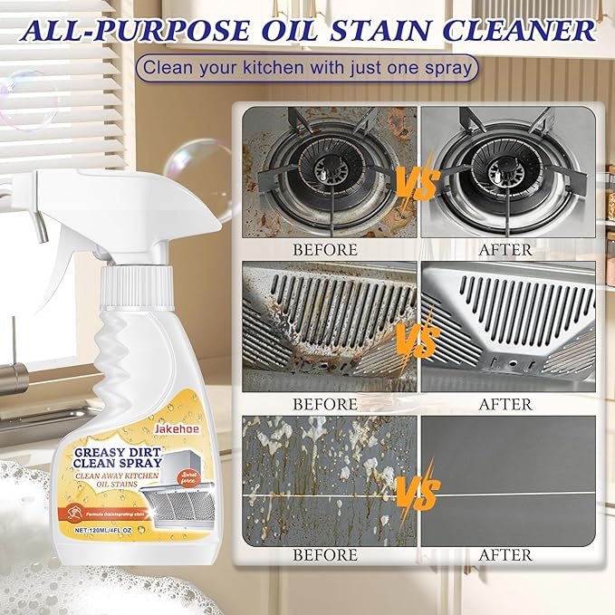 Kitchen Heavy Duty Cleaner Spray,All-Purpose Oil Stain Cleaner,Kitchen Oil Remover Degreaser Spray,All-Purpose Cleaner and Degreaser,Grease Bathroom
