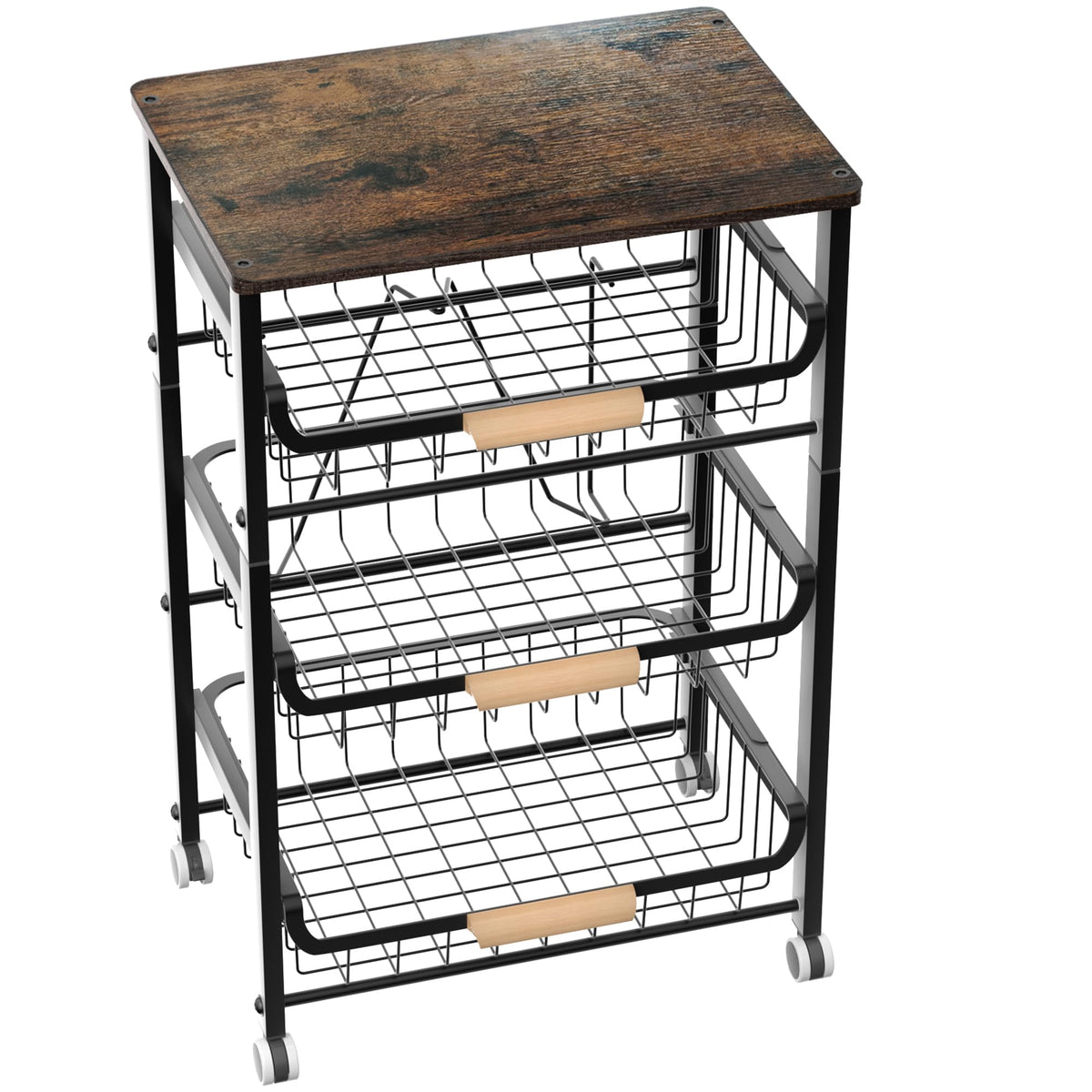 NiuYichee 4-Layer Fruit Basket Kitchen Food Organizer and Rack - Image 1