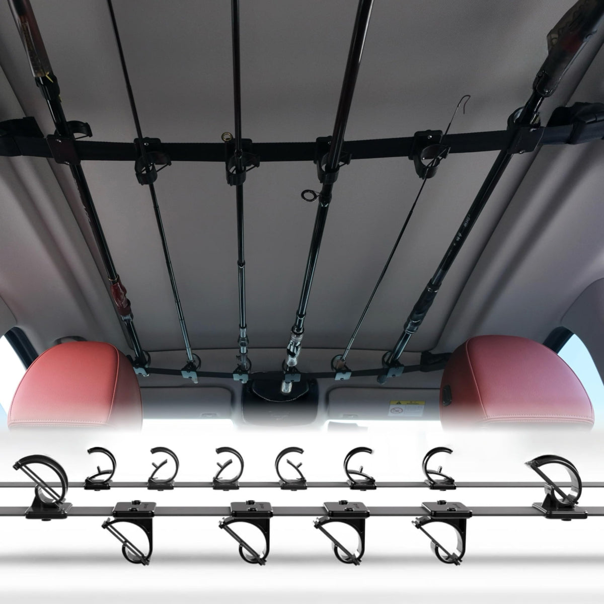 Fishing Rod Racks for Car, Quick-Clip System Fishing Pole Holders - Image 1