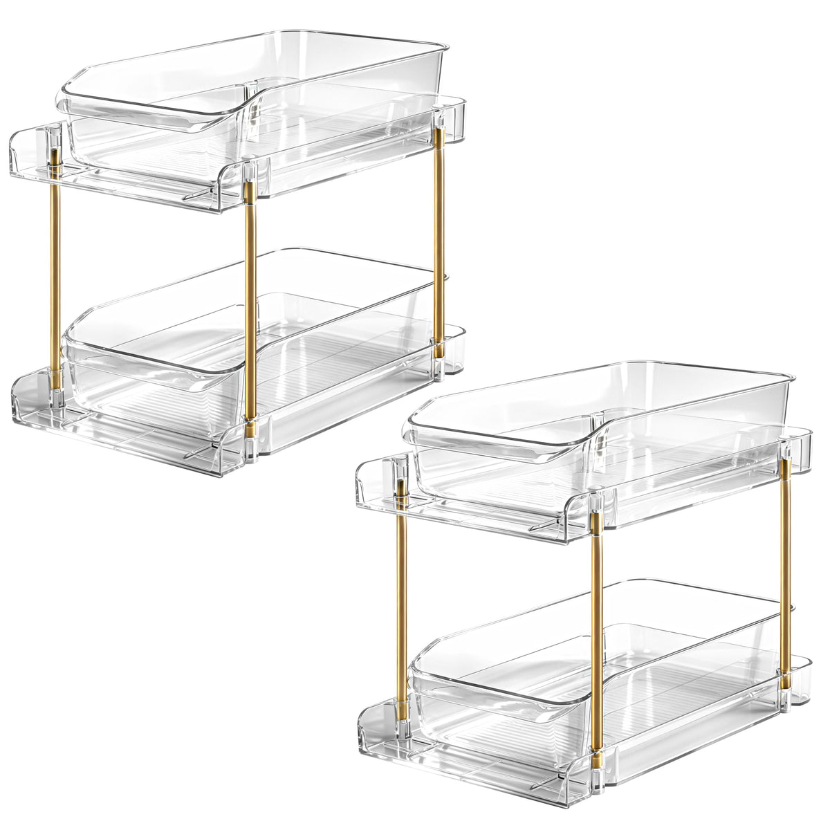 LAREKUN2pack 2-Tier Organizer & Storage Unit Stackable Bathroom - Image 1