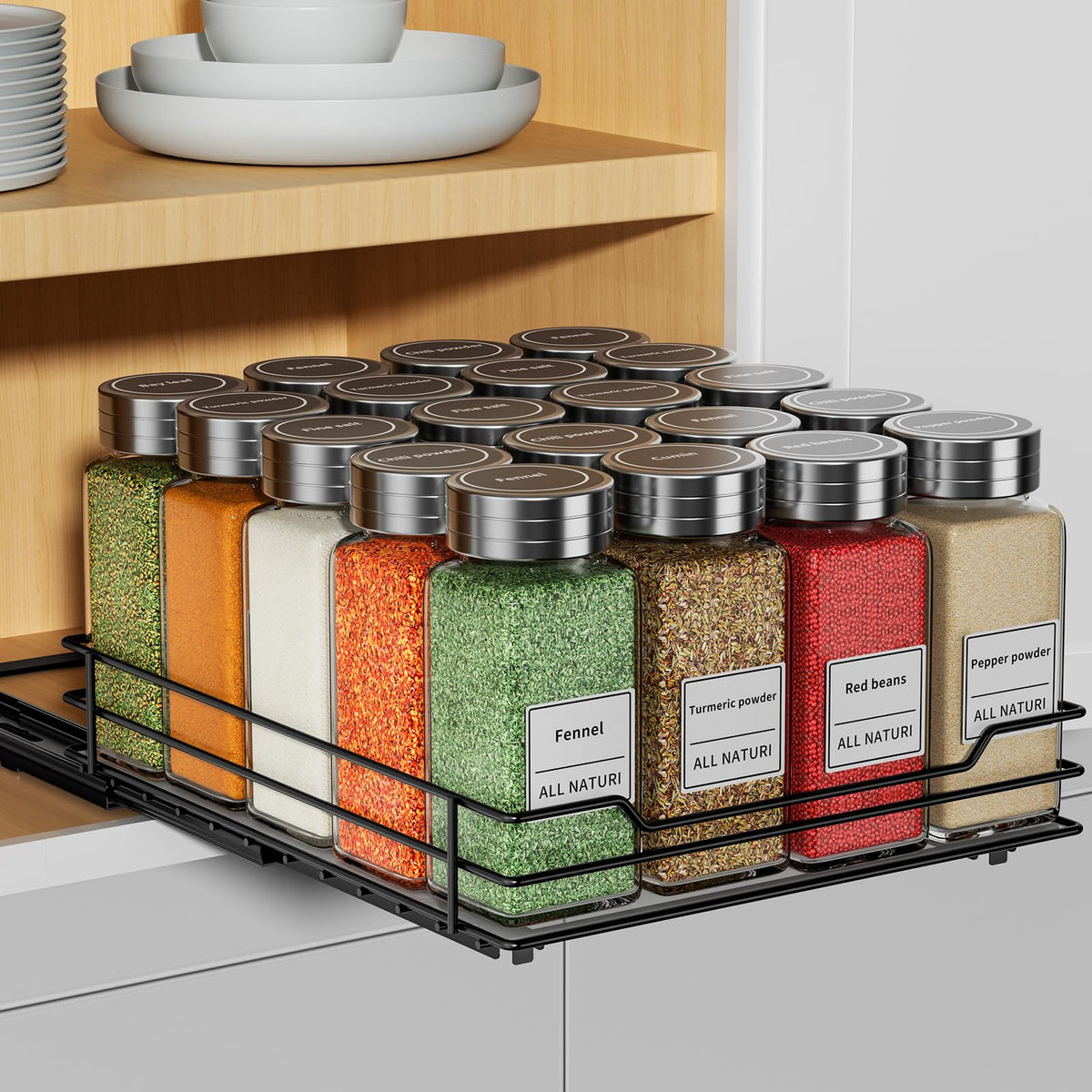 RCHYFEED Pull Out Spice Organization for Cabinet,8.5" Wx10.5 - Image 1
