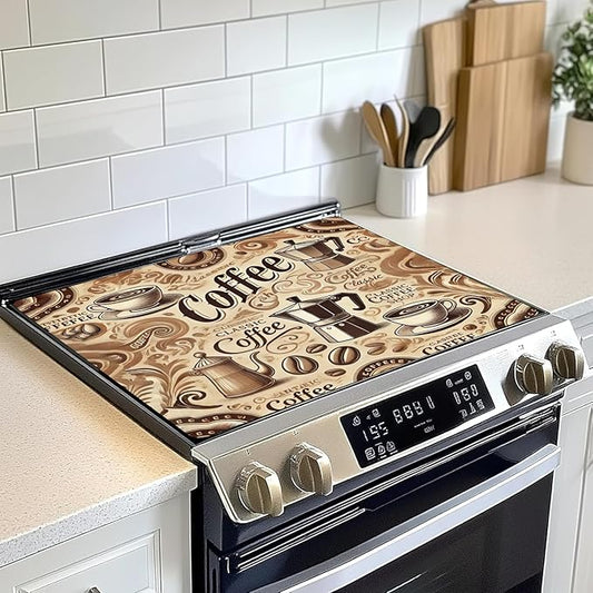 Decorative Electric Stove Top Covers, Heat Resistant Silicone Stove Cover Mat, Stove Top Protectors for Electric Flat Glass Stoves, Adds Extra Counter Space for Small Kitchens and Apartments