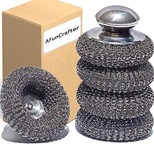 Stainless Steel Wool Scrubber with Handles