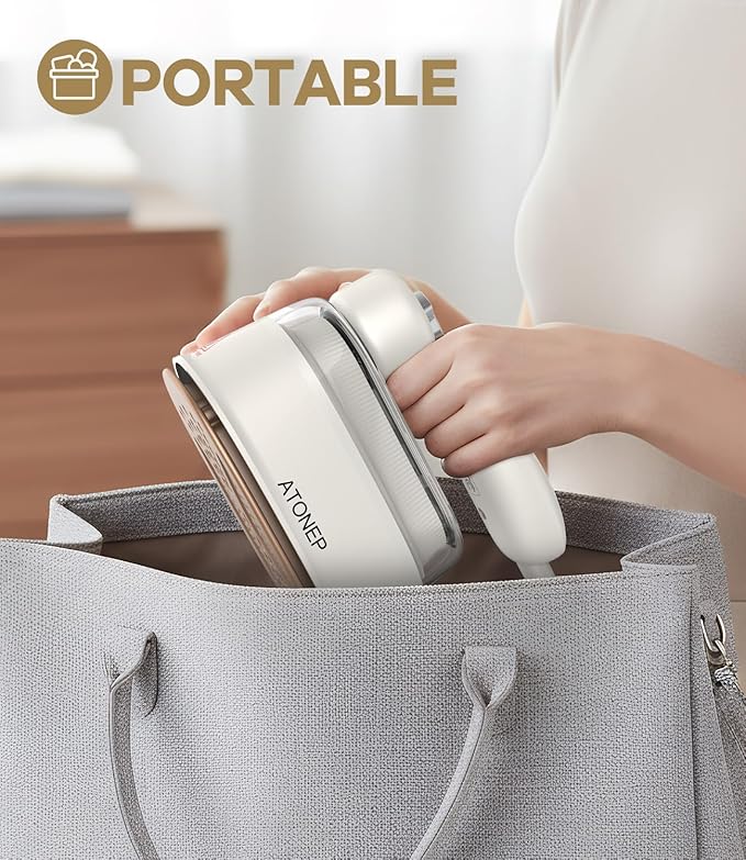 Portable Travel Steamer for Clothes, 2-in-1 Steamer & Iron for Clothes, Handheld Rotatable Garment Steam Iron, 1100W 10S Fast Heat Up for Wrinkle Remover for Dress Shirts for Home 110-120V