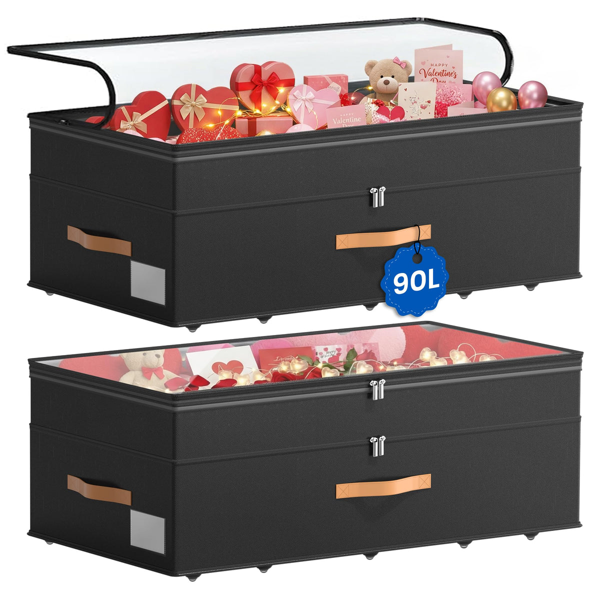 Under Bed Storage with Wheels, 2-Pack Underbed Storage Containers - Image 1
