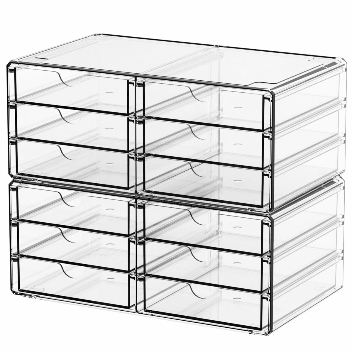 Yieach 2 Pack Acrylic Storage Drawers With 12 - Image 1