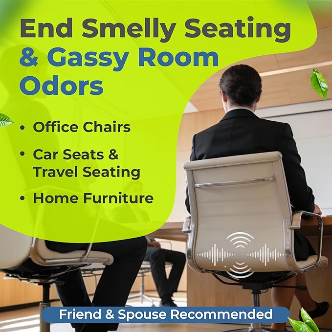 FreshSeatRx 4-Discreet Odor Removal Seat Pads. Orthopedic Seat Cushion Pads Prevent Gassy Seat & Room Air Odors. Use Home, Office, Car, Flight, Any Seating. Activated Charcoal & Carbon Gas Pad FS-4