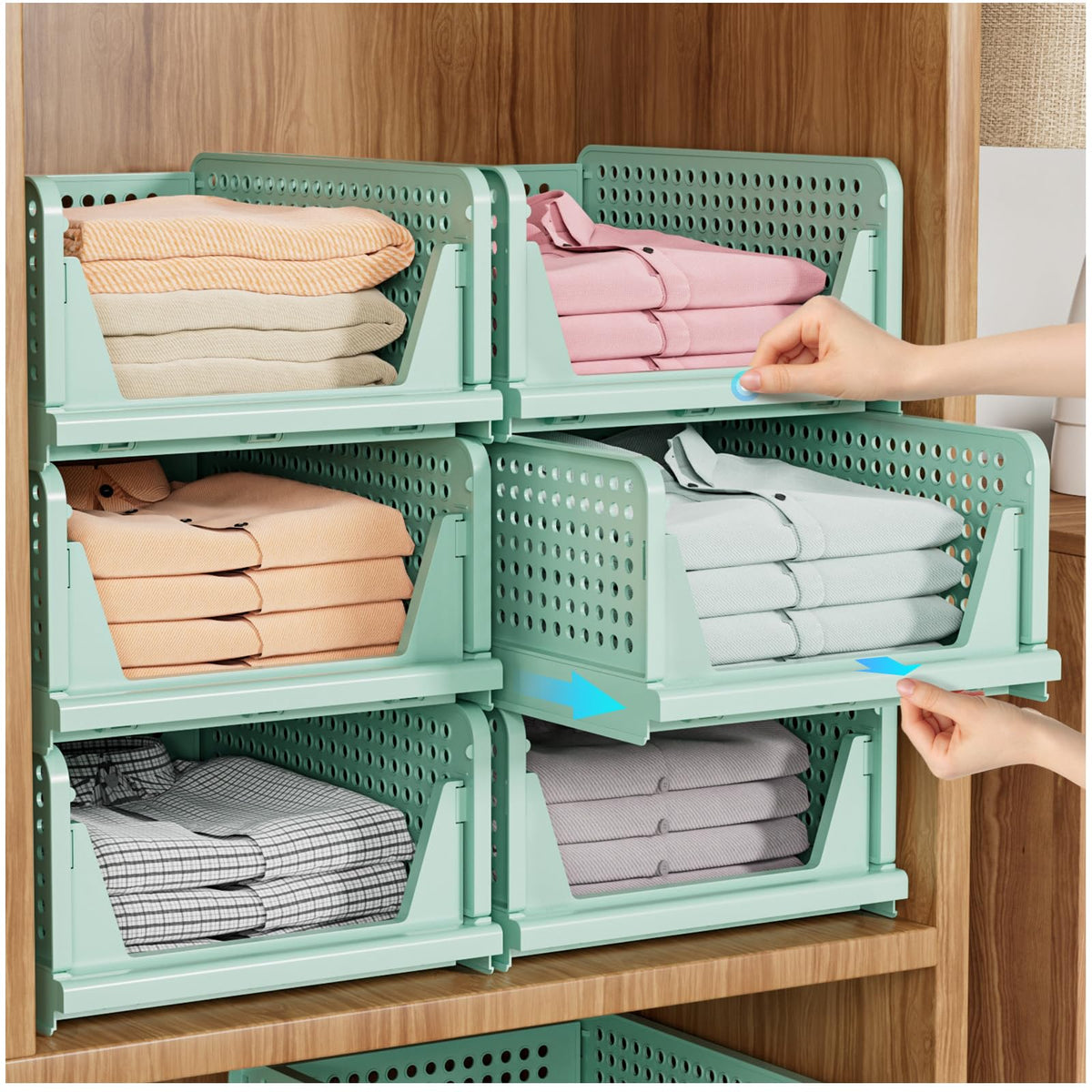 5 Pack Closet Organizer Basket, Closet Organizers and Storage - Image 1
