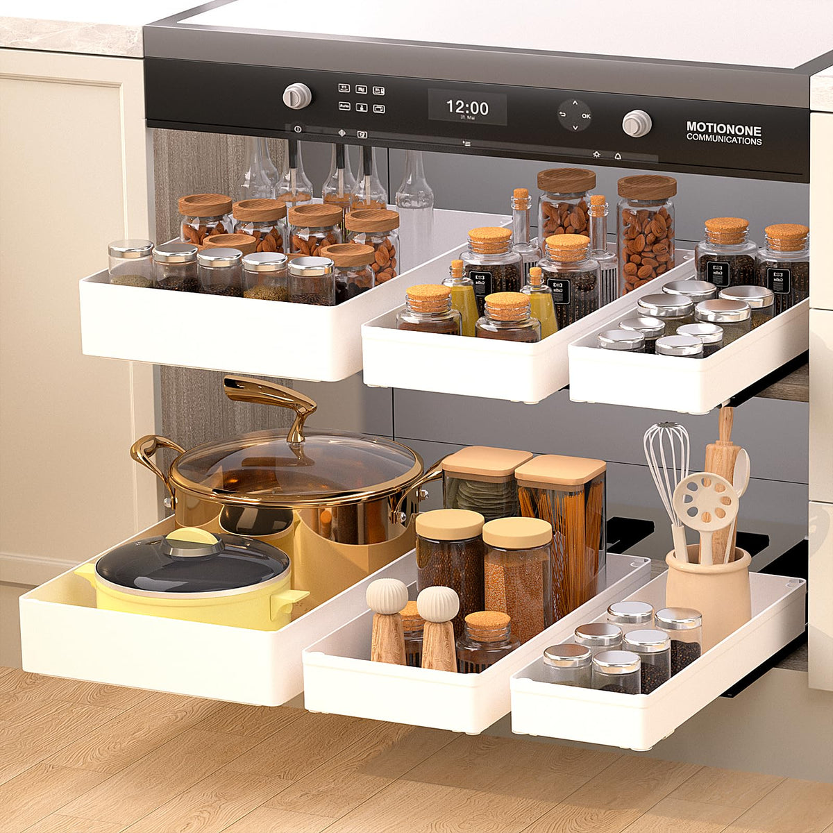 Heavy Duty Pull Out Kitchen Cabinet Organizer,ABS Material - Image 1