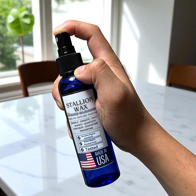 Marble & Granite Cleaner and Polish Kit – 4 in 1 Set Enhances Light Countertops | Stone-Safe Care for White Marble, Quartz, Quartzite, Soapstone & Bright Granite, Streak-Free Shine & Color Clarity