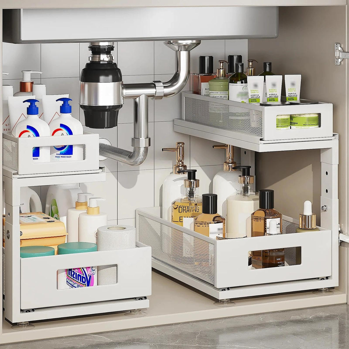 2 Pack Under Sink Organizer With Next-Gen Ball-Bearing - Image 1