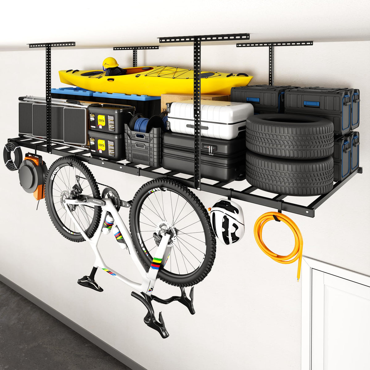 FLEXIMOUNTS 4x8 Overhead Garage Ceiling Storage Rack | Garage Storage - Image 1