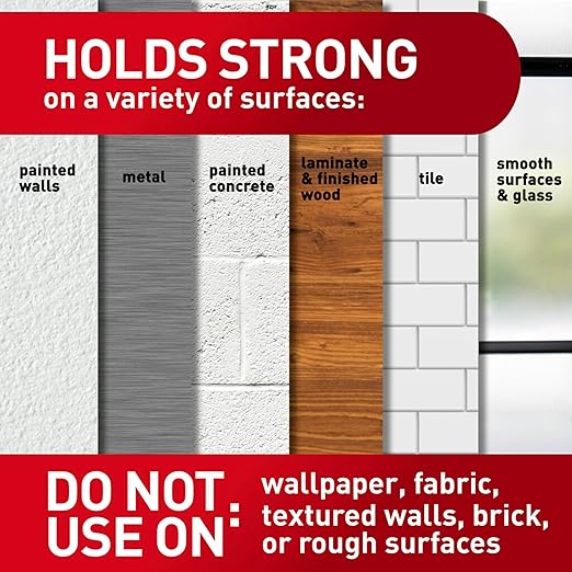 Command Poster Strips, Damage Free Hanging Poster Hangers, No Tools Wall Hanging Strips for Back to School Posters, 256 White Command Adhesive Strips