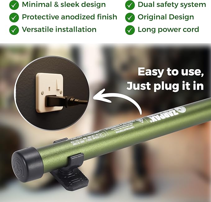 Gun Safe Dehumidifier Rod | Dehumidifier Rod For Enclosed Spaces, Gun Safe & Vault, Cabinets | Protect Valuables & Stop Humidity & Moisture | Foldable Design & 2 Mounting Brackets | 32''/81cm