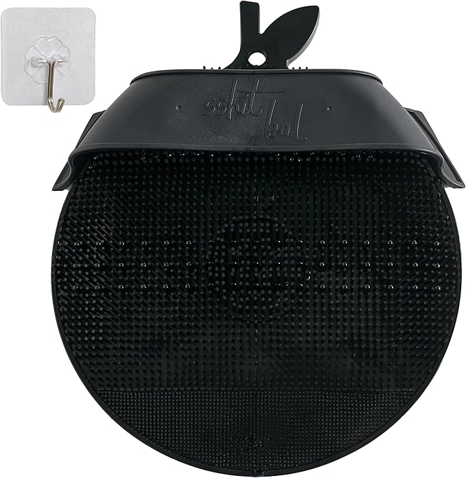 Larger Foot Scrubber - Foot Cleaner&Massager with Non-Slip Suction Cups for Use in The Shower Black (Black)