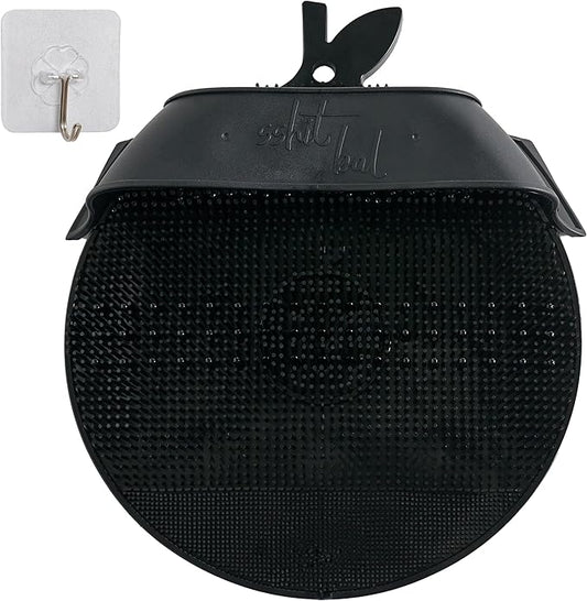 Larger Foot Scrubber - Foot Cleaner&Massager with Non-Slip Suction Cups for Use in The Shower Black (Black)