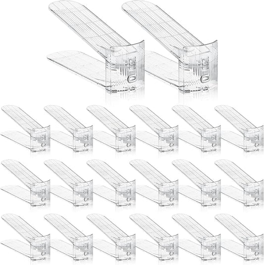 Clear Shoe Slot Organizer, 36 Pack Adjustable Shoe Slots Organizer for Closet Clear Shoe Stackers Shoe Rack Holder Shoes Space Savers for a Pair of Shoes
