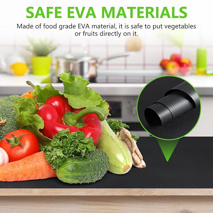 Black Shelf Liners for Kitchen Cabinets Non Adhesive Drawer Liner for Bathroom Waterproof Refrigerator Liners for Shelves Fridge Plastic Mats Cabinet Cupboard Liner 23.6 x 157.4 Inches