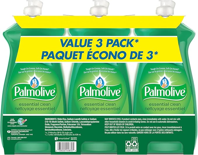 Palmolive Essential Clean Liquid Dish Soap, Original - 28 Fluid Ounce (Triple Pack)