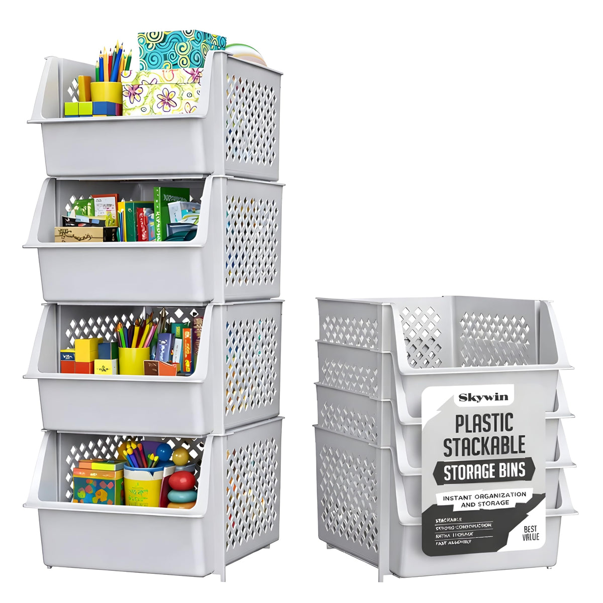 Stackable Storage Bins Open Front for Pantry Storage | All Products - Image 1