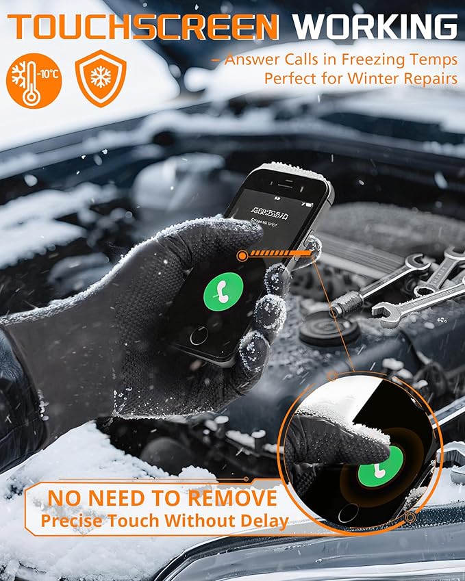 wcy Anboson 9 Mil Latex Free Disposable Nitrile Gloves - Black, M, 30PCS (Diamond Grip for Mechanics/Automotive/Industrial/Garden Rubber Gloves for Men, Touchscreen Compatible)