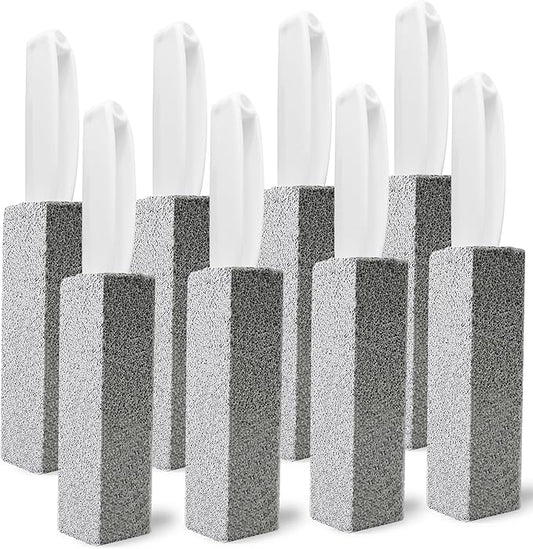 Pumice Stone for Toilet Bowl Cleaning-Removes Hard Water Stains, Limescale, Calcium Buildup, Iron and Rust from Toilet Bowl, Tiles, Pool, Sink, Bathtub, Grill, 8 Pack