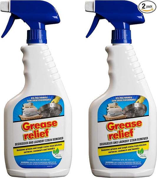 Degreaser and Laundry Stain Remover - Heavy Duty Kitchen Cleaner Spray/All Purpose Degreaser for Stove Top, Oven, Grill, Car, Soil & Cloth Stains (2 Pack) (524919)