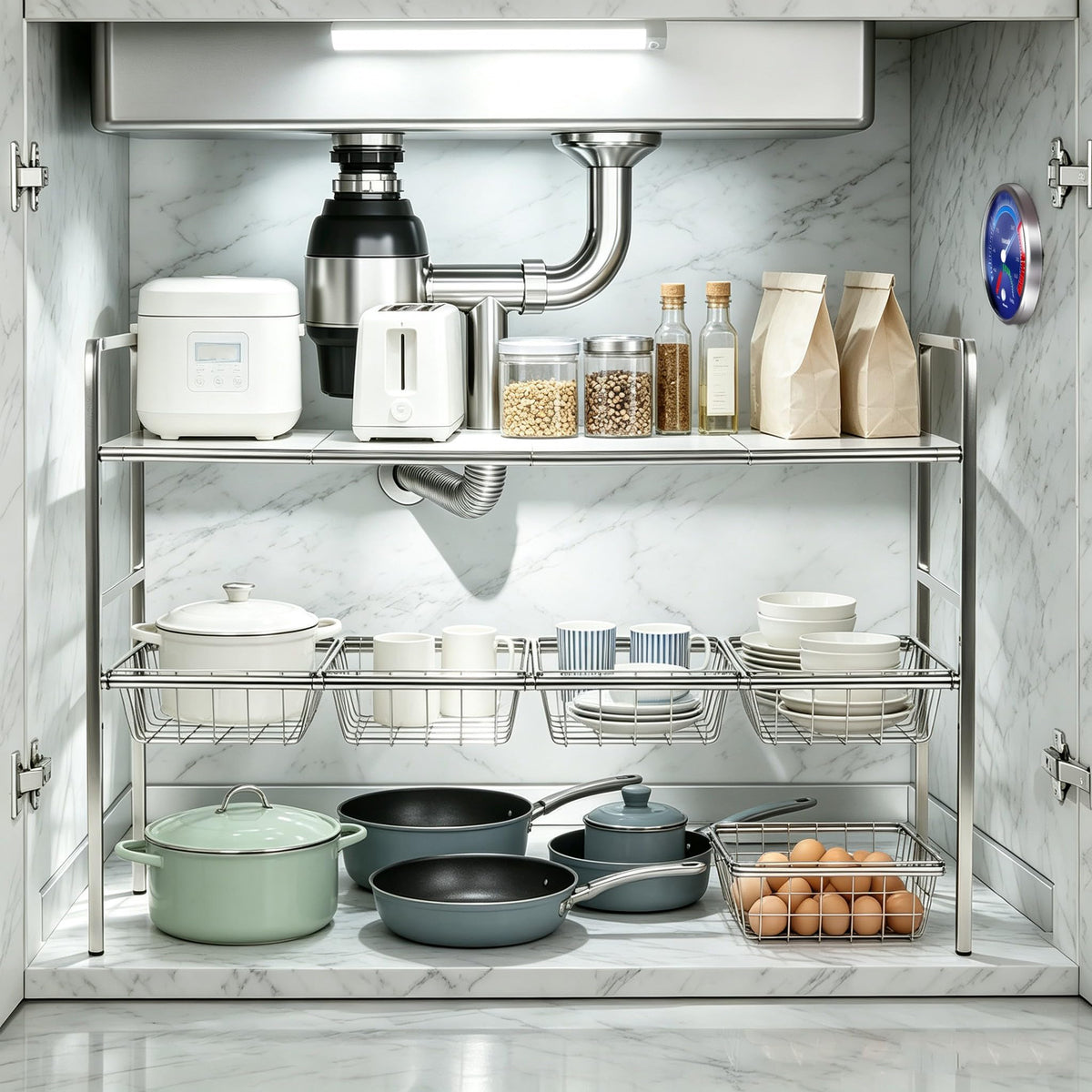 Under Sink Organizer 2 Tier Expandable bathroom Storage - Image 1