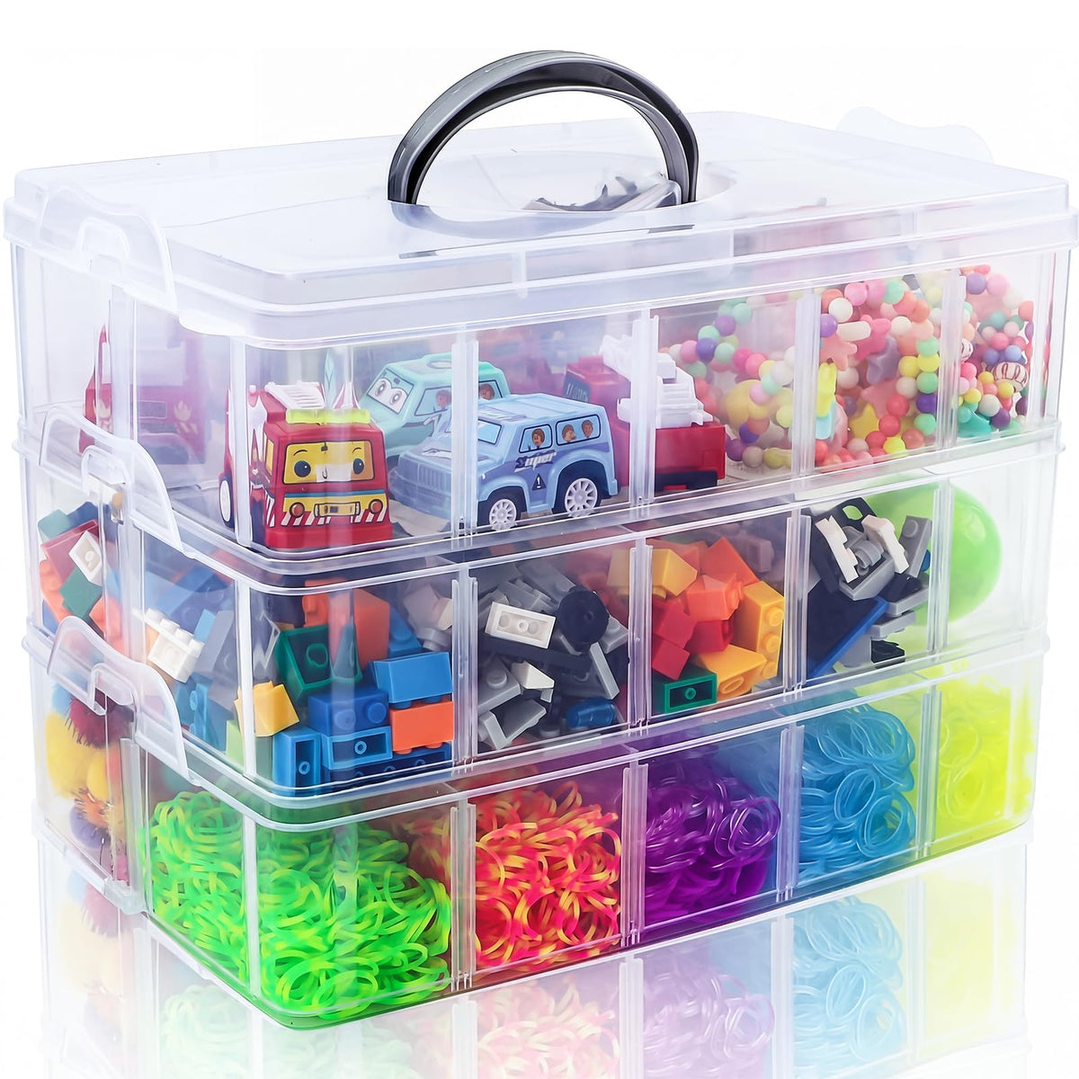 Bead Organizer 3 Tier 30 grid Stackable Craft Tackle | All Products - Image 1