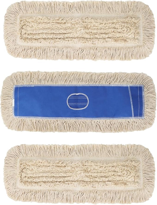 36 Inch Dust Mop Replacement Head: Microfiber Dust Mop Head Refills, Industrial Commerial Heavy Duty Mopping Head Sweeper Replacement for Janitorial Supplies & Hardwood Floor Cleaning, Blue (3 Pack）