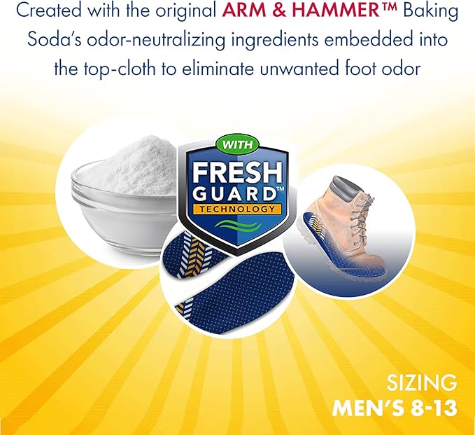 Arm & Hammer Work Insoles for Men and Women, Boot Inserts for Work Boots, Boot Insoles for Work, Work Boot Insoles for Men and Women, Pair of Anti-Fatigue Arch Support Memory Foam Insoles (3 Pack)