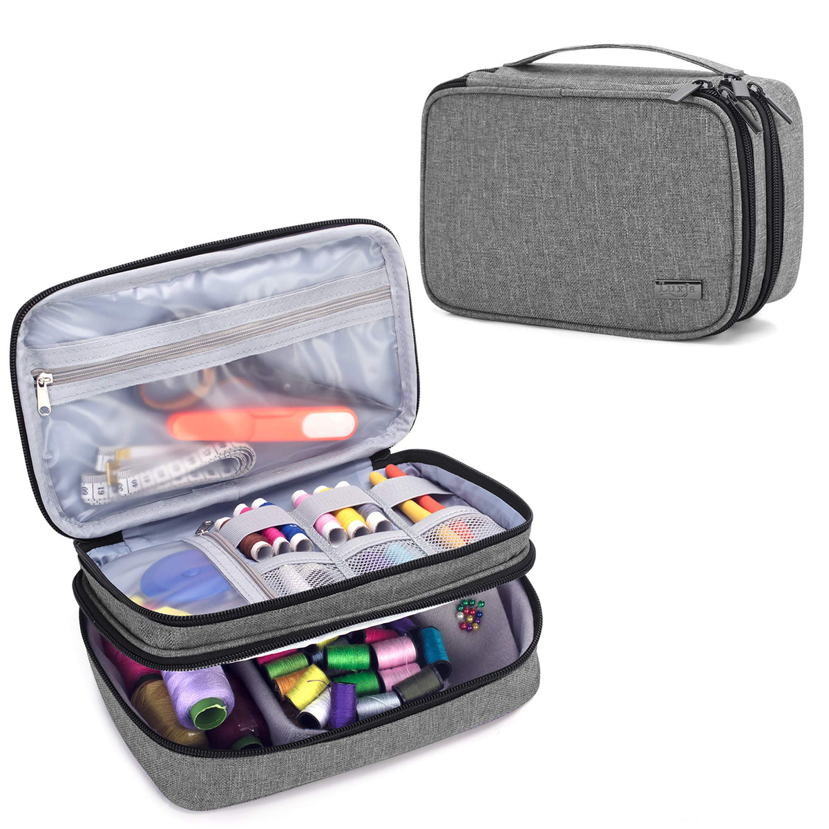 Luxja Double-Layer Sewing Organizer, Gray - Image 1