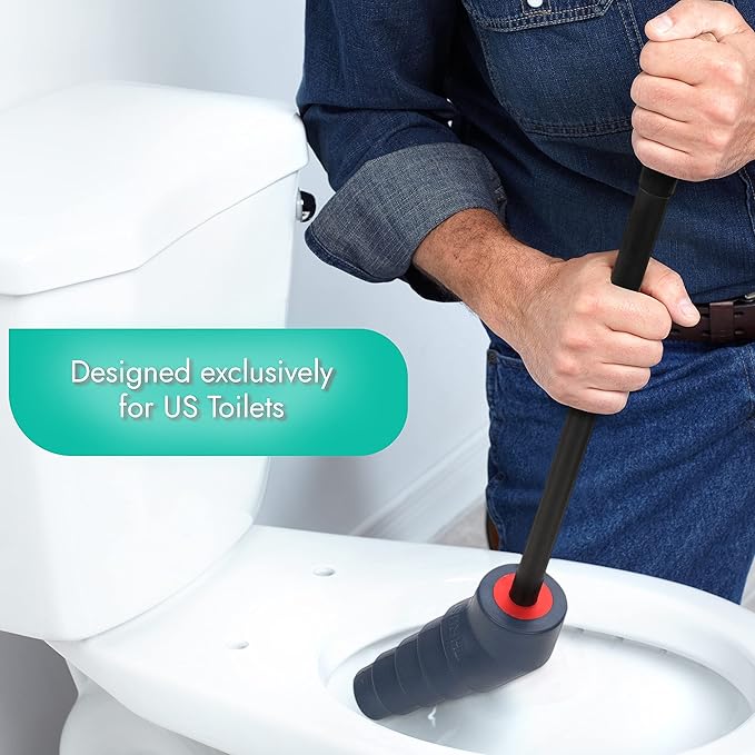 THRUSTER Toilet Plunger for US Siphonic Toilets | Applies Hydraulic Pressure to Unclog The Most Persistent Blockages| Best Heavy Duty Toilet Plunger and Unblocker for US Blocked Toilets