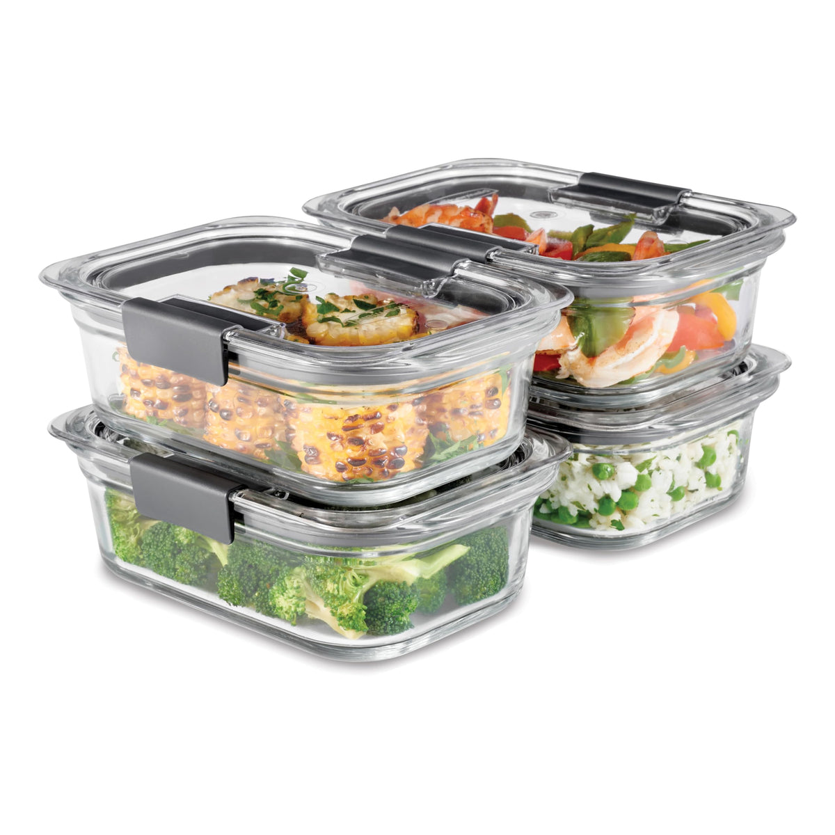 Rubbermaid Brilliance Glass Food Storage Containers, 3.2 Cup - Image 1