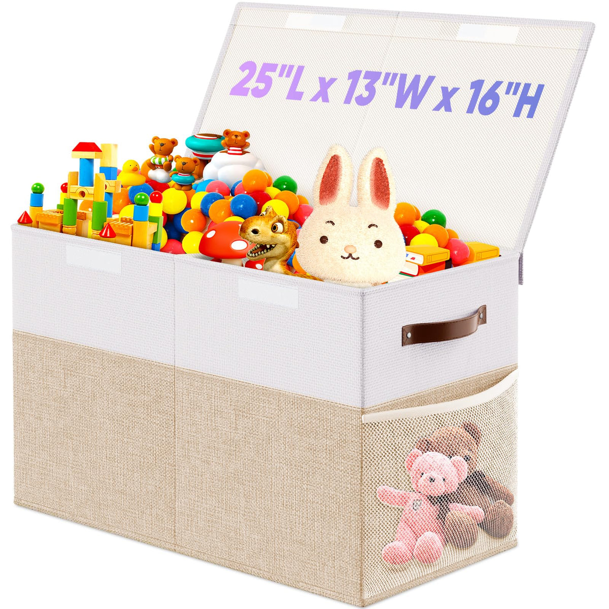 Large Toy Storage Box with Lid & Dividers, Kids Toy Chest - Image 1