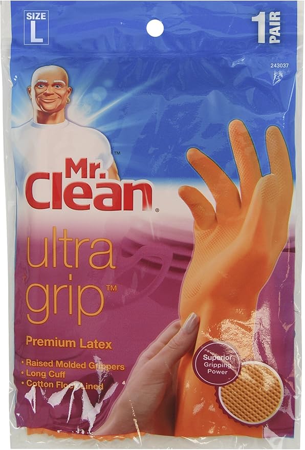 Mr. Clean Ultra Grip Premium Latex Gloves 13 1/2 in Long Length Pack of 1